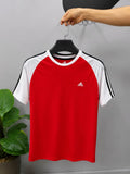 AD STRIPE JERSEY T-SHIRT(red)