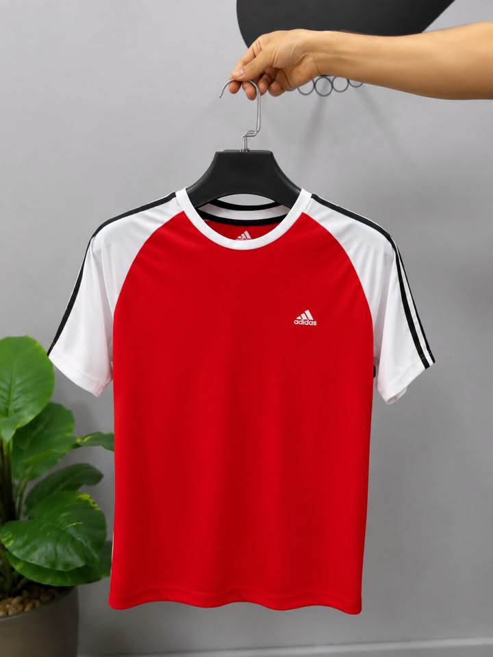 AD STRIPE JERSEY T-SHIRT(red)