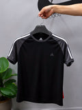 AD STRIPE JERSEY T-SHIRT(black)
