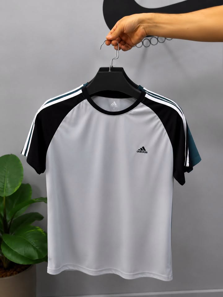 AD STRIPE JERSEY T-SHIRT(grey)