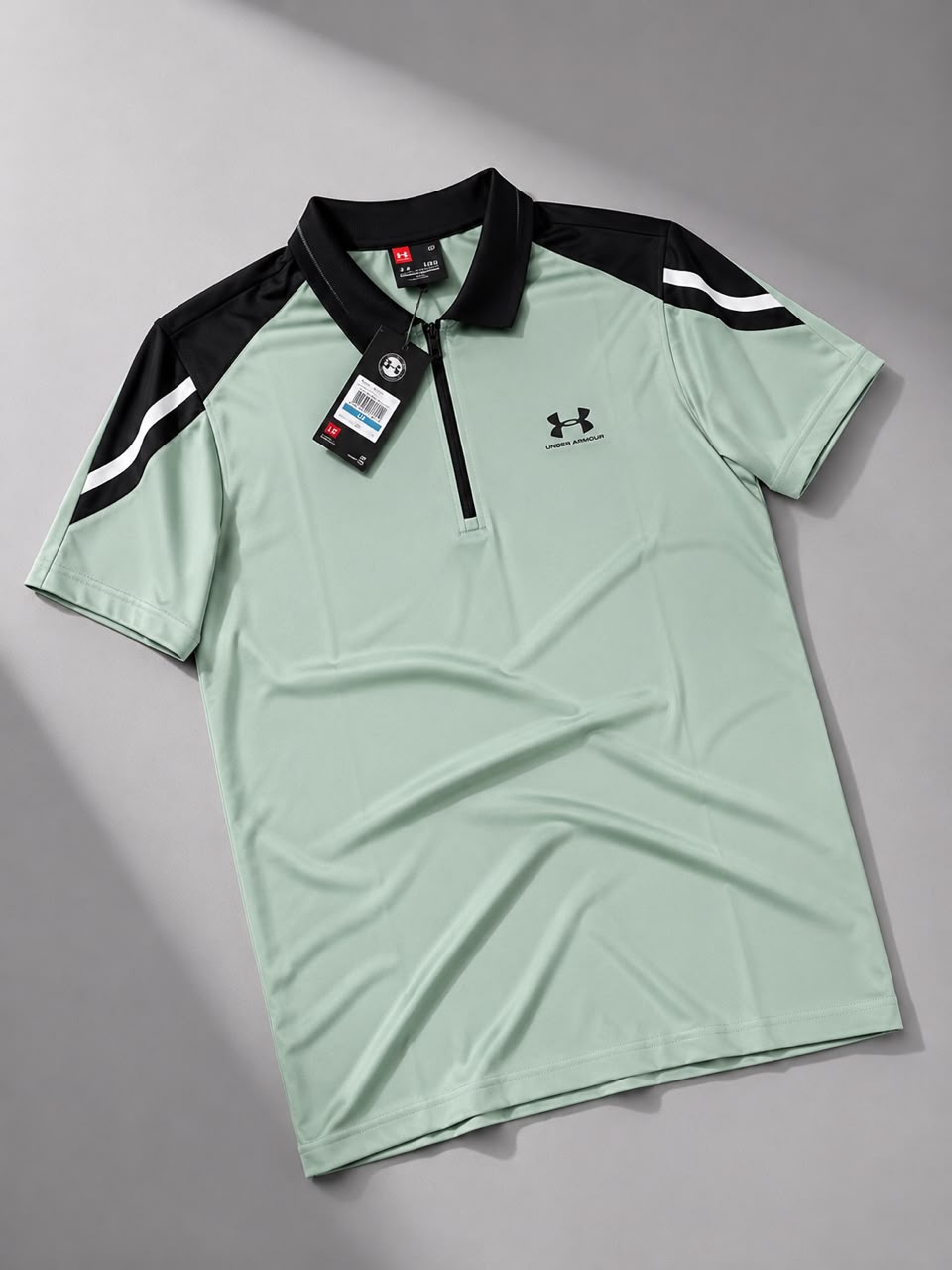 UA ZIPPER POLO TSHIRT(light olive)