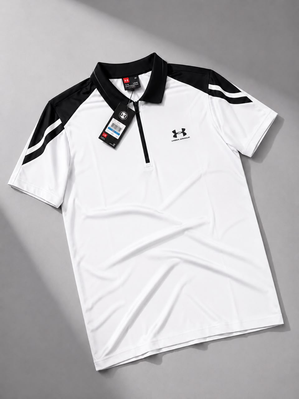 UA ZIPPER POLO TSHIRT(white)