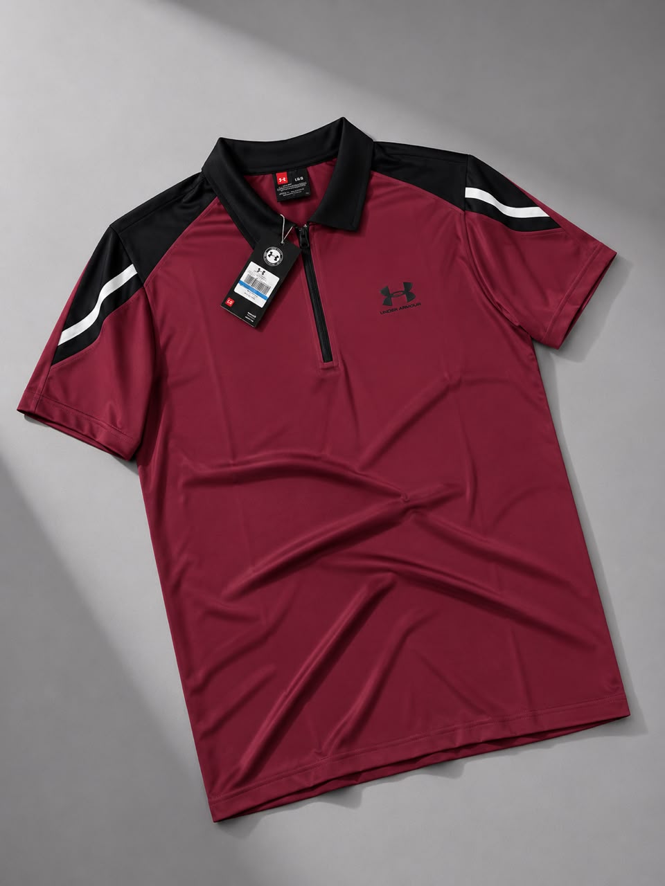 UA ZIPPER POLO TSHIRT(meroon)